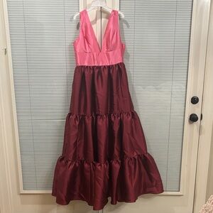 Hutch Pink and Burgundy Maxi Dress